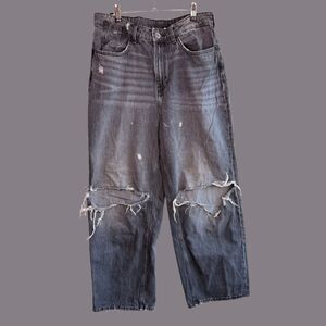 H&M Divided Wide Leg Distressed Jeans
